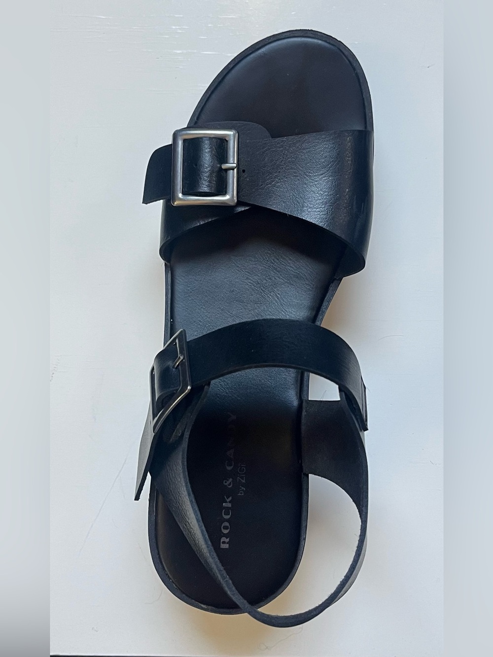 Rock & Candy Black Double Buckle Platform Sandals - Picture 5 of 8